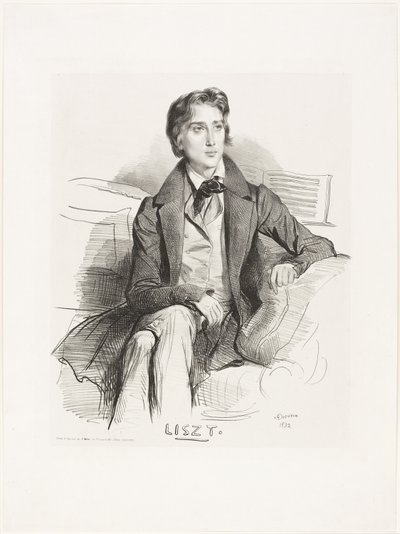 Liszt Ferenc portréja alkotó: Achille Devéria