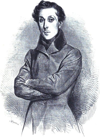Alphonse de Gisors francia építész portréja, litográfiai portré alkotó: Achille Devéria