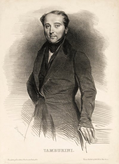 Antonio Tamburini operaénekes portréja 1800-1876, alkotó: Achille Devéria