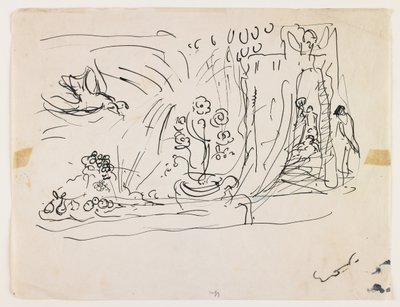 Csendélet virágokkal (toll és fekete tinta) alkotó: Achille Emile Othon Friesz