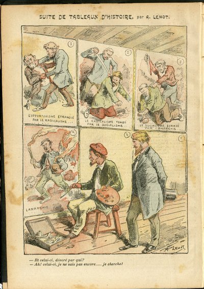 Illusztráció: Achille Lemot (1846-1909) a Le Pelerinben, 06.05.20 - Történelmi festmények sorozata - Anarchista anarchizmus, radikalizmus, művészet, forradalom, opportunizmus, bizonytalanság, szocializmus - festőművészek alkotó: Achille Lemot