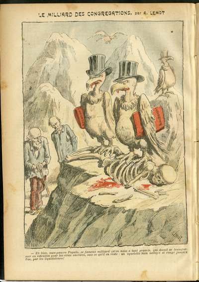 Illusztráció Achille Lemotról (1846-1909) Le Pelerinben, 06.10.07 - A milliárd gyülekezet - Valláshit, Katolikus Katolicizmus - Milliárd gyülekezet - Keselyű alkotó: Achille Lemot