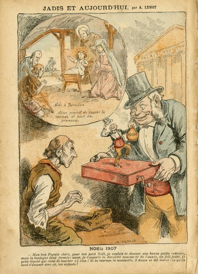 Illusztráció Achille Lemotról (1846-1909) Le Pelerinben, 2007.12.22. - Korábban és ma - Nyugdíjasok nyugdíjazása, Parlamentellenesség, Valláshit, Noel, Képviselőházi ülésterem, Tizenötezer, Parlamenti kárpótlás, Katolikus Katolikus alkotó: Achille Lemot
