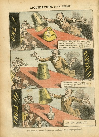 Illusztráció Achille Lemotról (1846-1909) Le Pelerinben, 07.06.23 - Felszámolás - Játék, valláshit, ezüst, katolikus katolicizmus - Kongregációk milliárdja - Honneteau alkotó: Achille Lemot