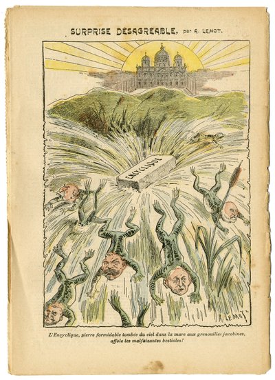 Illusztráció Achille Lemotról (1846-1909) Le Pelerinben, 2006.08.26 - Meglepetés kellemetlen - Papi/köztársaságellenes, valláshit, Vatikán, kifejezések, katolikus katolicizmus - Enciklika - Batracian Frog - Animization alkotó: Achille Lemot