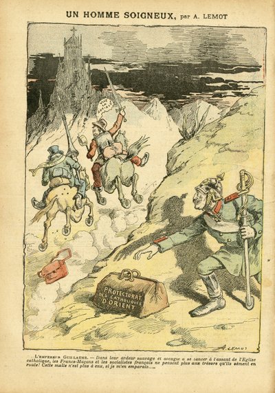 Illusztráció Achille Lemotról (1846-1909) Le Pelerinben, 2005.05.28. - Egy óvatos ember - Antiklerikalizmus, Szociális, Gyarmatosítás Gyarmatosítás Gyarmatosítás, Franco-Makonizmus, Kelet, Valláshit, Baloldali Blokk, Szocializmus, A keleti katolicizmus pro alkotó: Achille Lemot