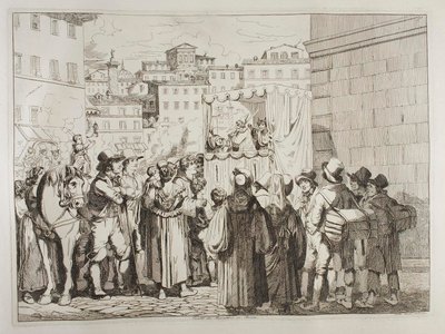 Marionett-előadás Rómában alkotó: Achille Pinelli