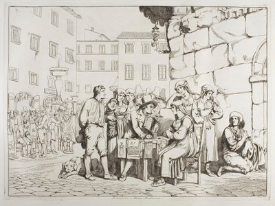 Az író a Piazza Montanarán alkotó: Achille Pinelli