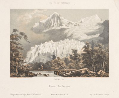 Zicht op de Mont Blanc vanaf de Col des Montets Kilátás a Mont Blanc-ra a Les Montets-ból. Út Martigny felé (cím az objektumon) Herinnering in Chamonix-Mont-Blanc (sorozat címe) Mont-Blanc Múzeum (a sorozat címe a tárgyon) alkotó: Ad. Cuvillier