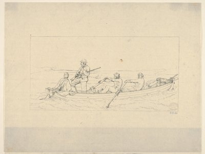 Marylandiak átkelnek a Potomacon, hogy csatlakozzanak a Déli Hadsereghez a Conföderate War Etchin..., 1861-63. alkotó: Adalbert John Volck