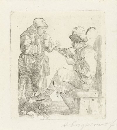 dohányzó ember alkotó: Adalbertus Engelsmet (signed by artist)