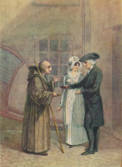 Yorik, a szerzetes és Madame L- a calais-i fogadóudvarban, 1760-as évek, 1942. alkotó: Adam Buck