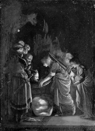 Keresztelő Szent János fejének bemutatása, éjjel alkotó: Adam Elsheimer