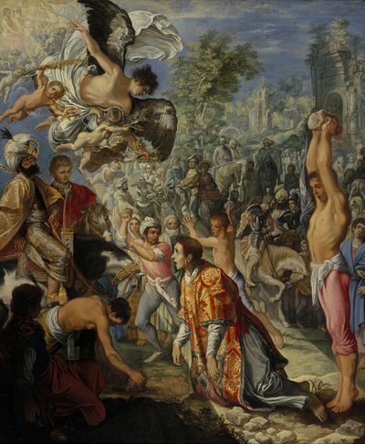 Szent István megkövezése alkotó: Adam Elsheimer