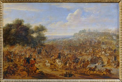 Csata egy híd közelében ... alkotó: Adam Frans van der (circle of) Meulen