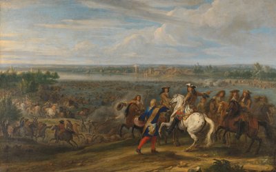 XIV. Lajos átkelés Hollandiába Lobithnál XIV. Lajos átkel a Rajnán a Lobith melletti Tolhuisnál, 1672. június 12-én alkotó: Adam Frans van der Meulen