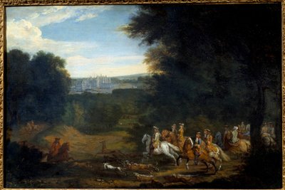XIV. Lajos vadászik. Adam Francois Van Der Meulen festménye alkotó: Adam Frans van der Meulen