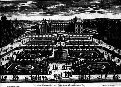 Chateau de la Rochefoucauld Liancourtban; Perelle rajza. alkotó: Adam Perelle