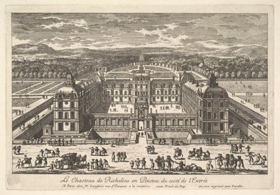 A Château de Richelieu en Poictou a bejárati oldalról, 17. század. alkotó: Adam Perelle