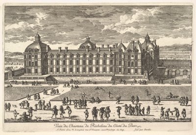 Kilátás a Château de Richelieu-ra a park oldaláról, 17. század. alkotó: Adam Perelle