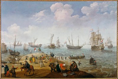 Adam Willaerts (1577-1664) horgászjelenet festménye 17. századi magángyűjtemény alkotó: Adam Willaerts
