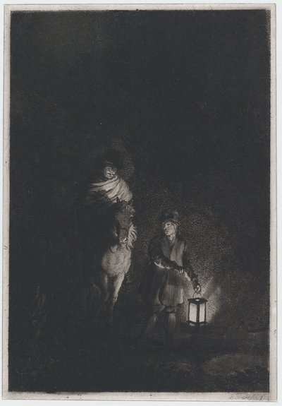 Lovas és fiú lámpással, 1797. alkotó: Adam von Bartsch