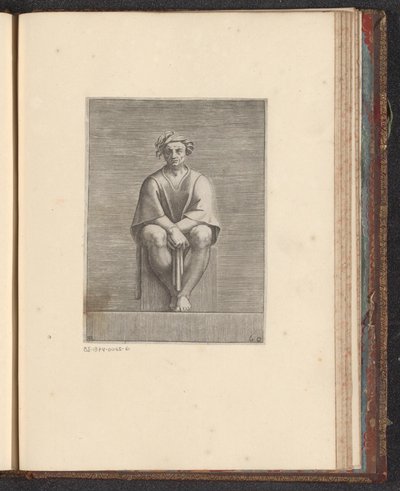 Ülő ember Festmények a Sixtus-kápolnában (sorozat címe) alkotó: Adamo Scultori