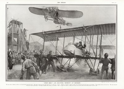 Közeli baleset a Hendon Aerodrome-on, 1913. alkotó: Addison Thomas Millar