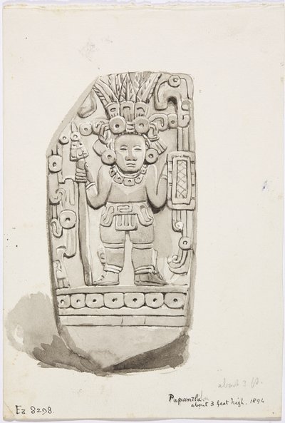 Papantla kőszobra (akvarell) alkotó: Adela Breton