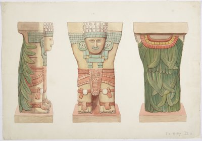 Caryatid IX, elölről, oldalról és hátulról (akvarell) alkotó: Adela Breton
