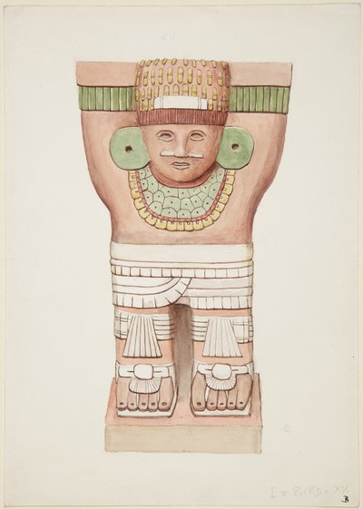 Caryatid a külső kamrából, A-templom, labdapálya-templom, Chichen Itza, Mexikó alkotó: Adela Breton