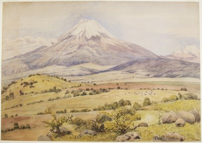 Felhő jön 10-kor 30 órakor Popocatépetl, Atlixco, Puebla, Mexikó (akvarell és testfesték) alkotó: Adela Breton