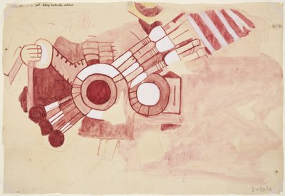 A Casa de Barrios, Teopancaxco, Teotihuacan, Mexikó állam festménytöredékének másolata alkotó: Adela Breton