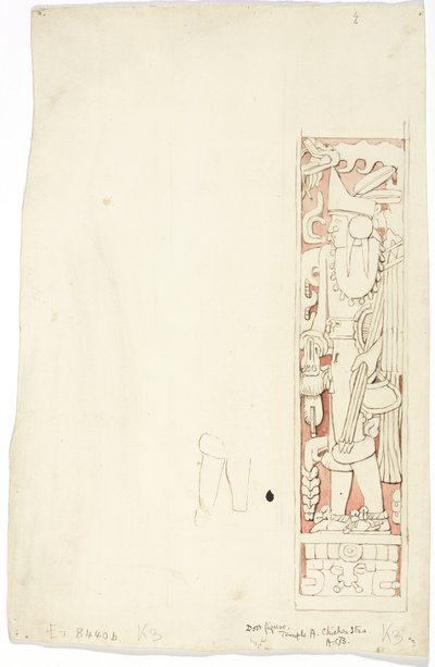 K3 ajtófélfa az A-templomban, Chichen Itza, Yucatan, Mexikó alkotó: Adela Breton