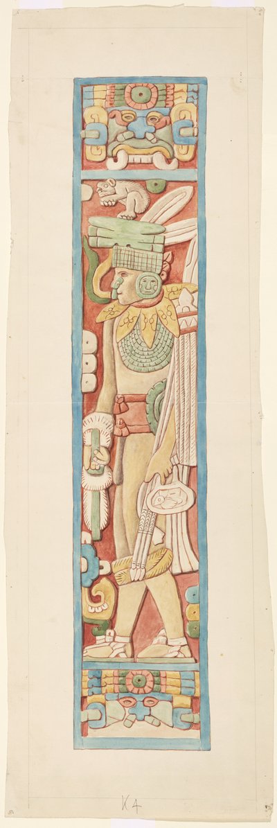 Ajtófélfa Chichen Itza, Yucatan, Mexikó alkotó: Adela Breton