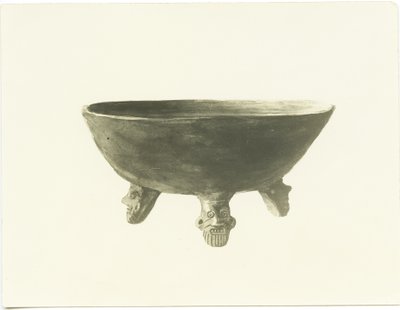 Fazék Patambanból, Zahuayoból és Obsidian Flakes Mound of Guadalupe, Etzatlan, Churumuco, Michoacan, Mexikó (akvarell) alkotó: Adela Breton