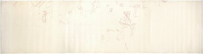 Egy falfestmény nyomon követése az East Wallról, a Jaguárok felső temploma Chichen Itza, Mexikó (vörös tinta és   grafit) alkotó: Adela Breton