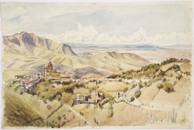 Kilátás Guanajuato közelében, Guanajuato állam, Mexikó (akvarell) alkotó: Adela Breton