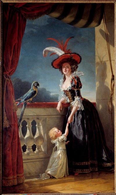 A francia Louise Erzsébet (XV. Lajos lánya) pármai hercegnő (1727-1759) és fia, Don Ferdinand (1751-1802) portréja Adelaide Labille Guiard (1749-1803) festménye 1788 V. 2,72x1,6 m alkotó: Adelaide Labille Guiard