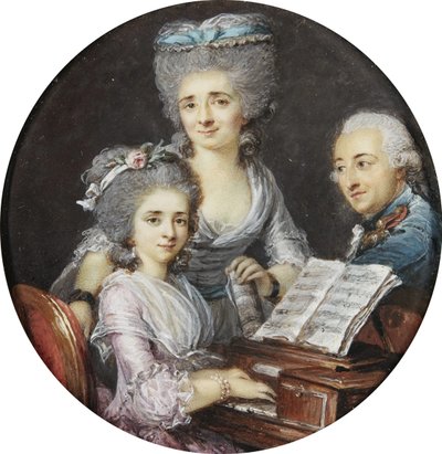 Adelaide Labille-Guiard - Anya és apa portréja lányukkal a csembaló mellett alkotó: Adelaide Labille Guiard