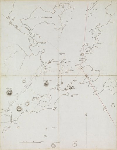 Rio de Janeiro kikötőjének térképe, Brazília, 1849 körül (toll, tinta) alkotó: Admiral Sir Edward Gennys Fanshawe