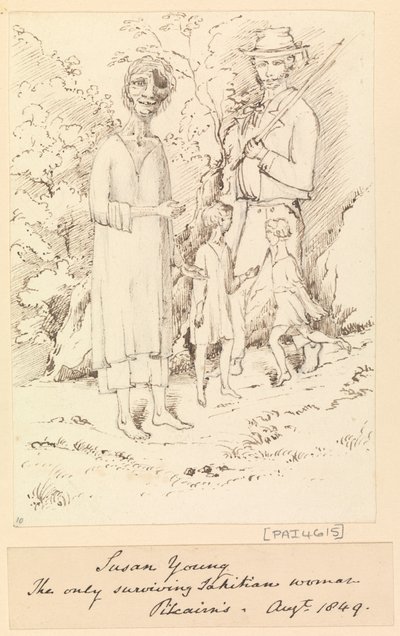 Susan Young, Az egyetlen túlélő tahiti nő, Pitcairn [sziget], 1849. aug. alkotó: Admiral Sir Edward Gennys Fanshawe