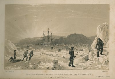 H.M.S. A rémület a jégbe fagyott a Cape Comfort mellett alkotó: Admiral William Henry Smyth