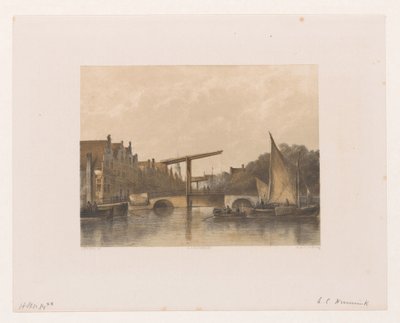 Kilátás a Zwanenburgwalra alkotó: Adolf Carel Nunnink