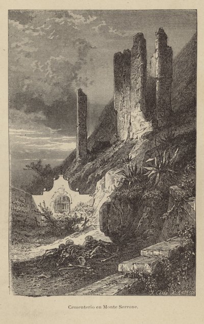 Temető a Monte Serronén (metszet) alkotó: Adolf Closs