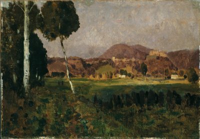 Hohensalzburg vára Gaisberggel alkotó: Adolf Gustav Ditscheiner