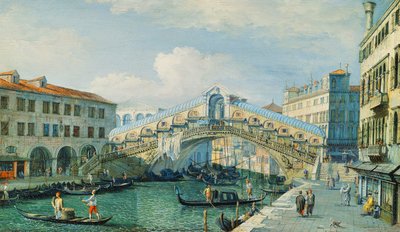 A Rialto-híd a Canal Grandén, Velence alkotó: Adolf Sukkert