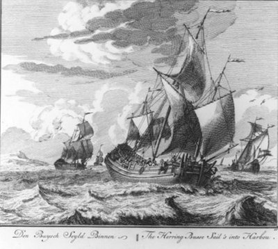 „Den buysch seyld binnen” (10. szám a heringhalászatról szóló sorozatból) alkotó: Adolf van der Laan