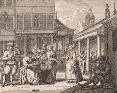 „A hering házalása és árusítása” (14. szám a heringhalászatról szóló sorozatból) alkotó: Adolf van der Laan