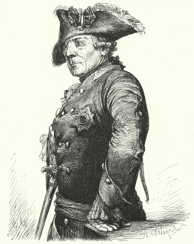 Nagy Frigyes porosz király (metszet) alkotó: Adolph Friedrich Erdmann von (after) Menzel